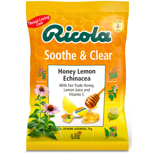 Honey Lemon Echinacea 75g cough drops bag